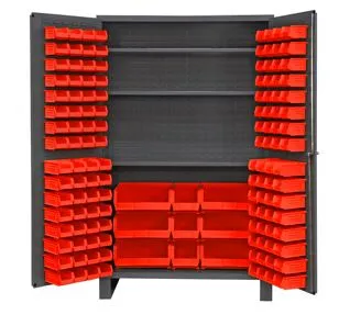 14 GA Bin Cabinet With 137 Bins And 3 Shelves