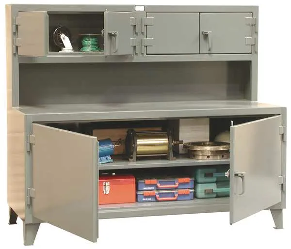 StrongHold Cabinet Work Stations With Upper Compartment