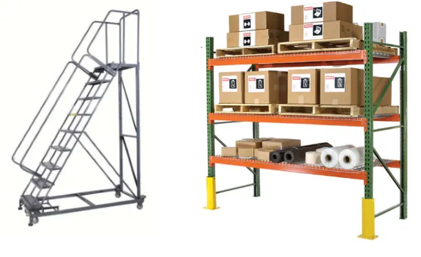 Pallet Racking with Wire Decking and with Ladder 